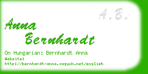 anna bernhardt business card